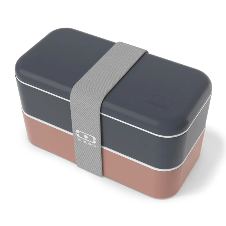 Lunch box rectangle 2x500ml bleu rose