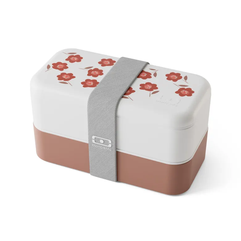 Lunch box rectangle 2x500ml rose poppy