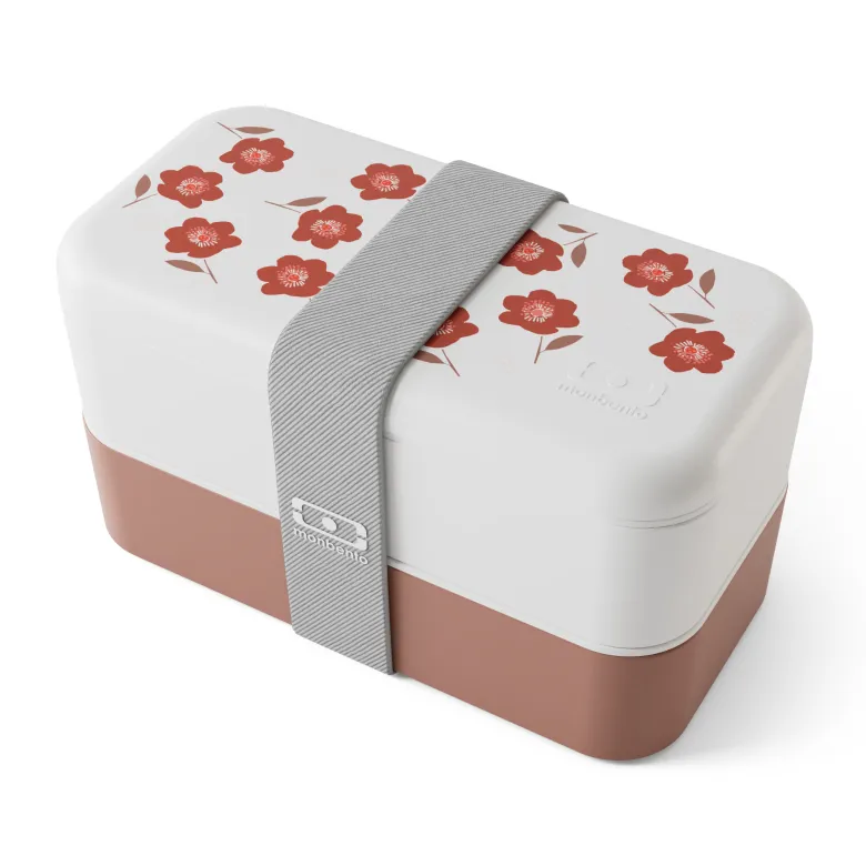 Lunch box rectangle 2x500ml rose poppy