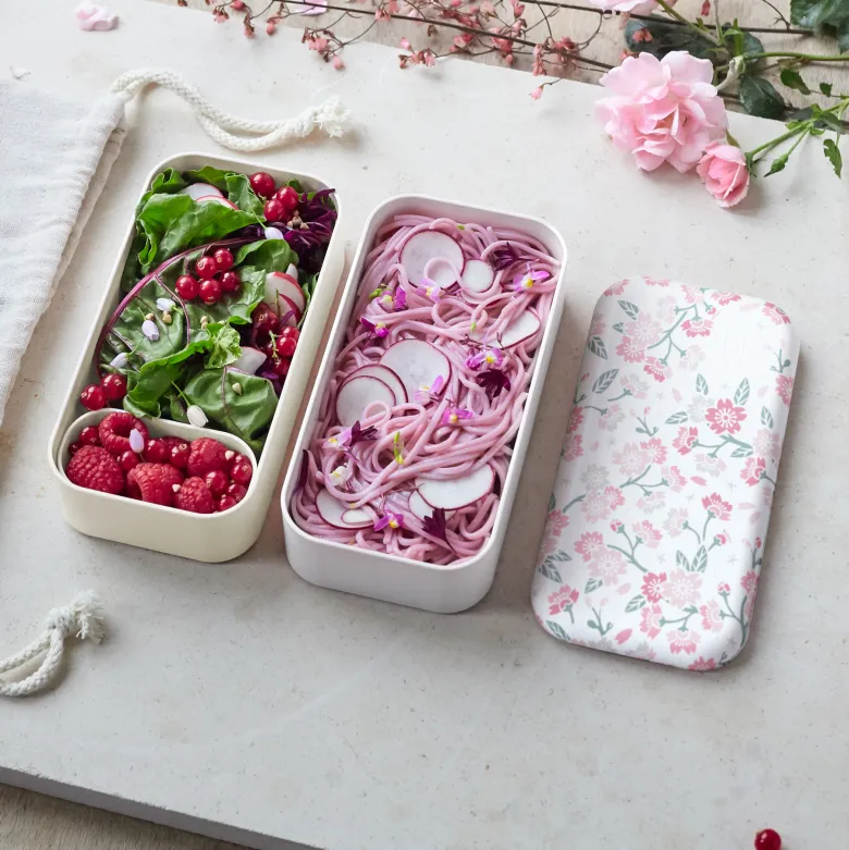 Lunch box rectangulaire 2x500ml sakura
