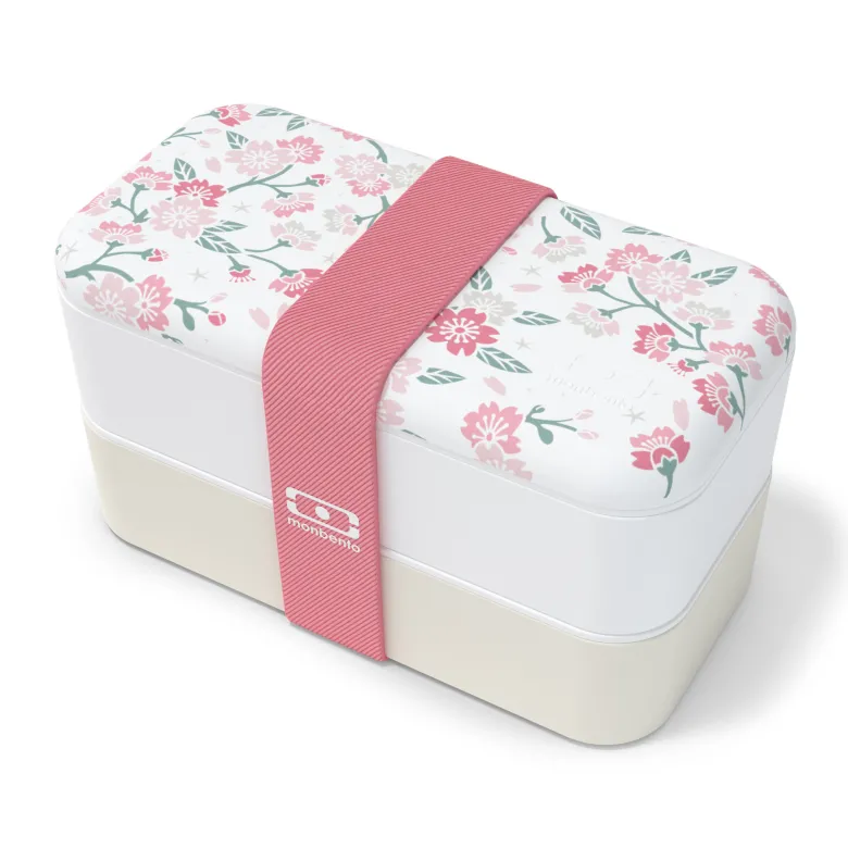 Lunch box rectangulaire 2x500ml sakura