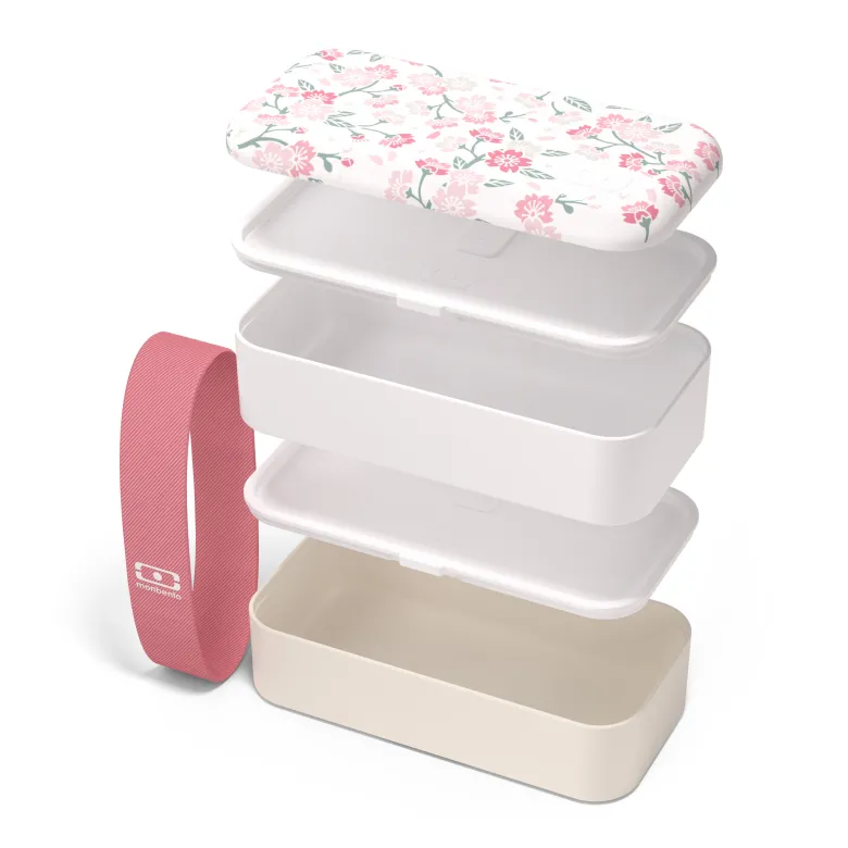 Lunch box rectangulaire 2x500ml sakura
