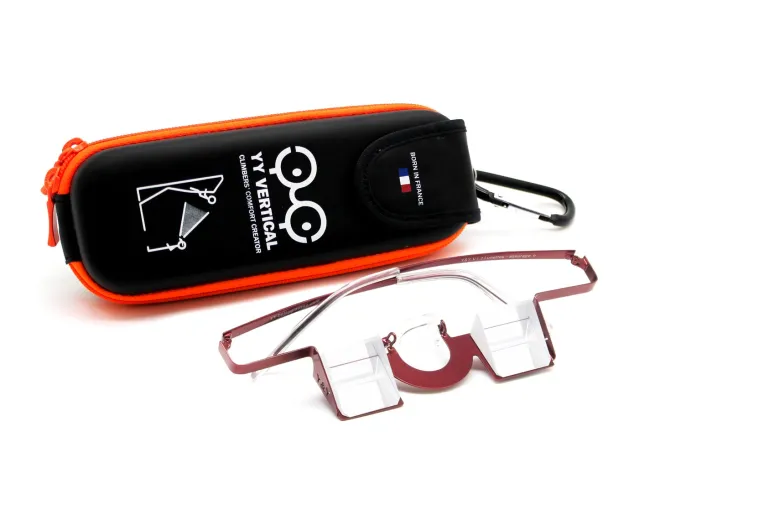 Lunettes d’assurage – confort cervical pour les grimpeurs – classic red Rouge