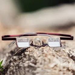 Lunettes d’assurage – confort cervical pour les grimpeurs – classic red Rouge
