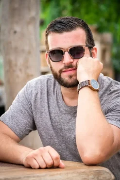 Lunettes mixte bois douglas-bicolore