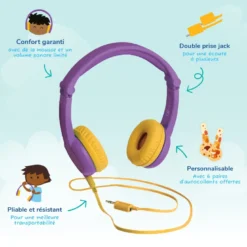 Lunii - casque audio violet - compatible avec ma fabrique à histoires - pour