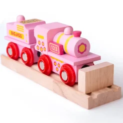 Machine à chemin de fer en bois rose 123