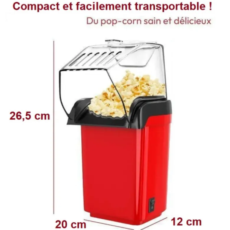 Machine à pop-corn rouge compacte 1100w