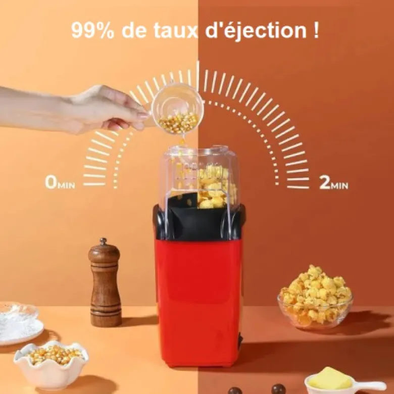 Machine à pop-corn rouge compacte 1100w