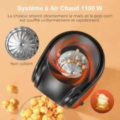 Machine à pop-corn rouge compacte 1100w