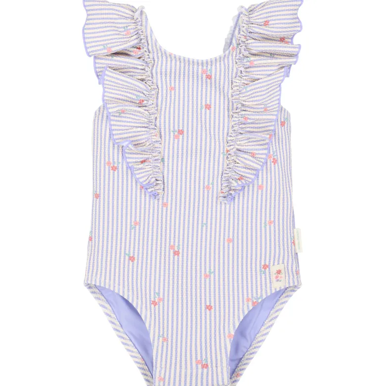 Maillot de bain 1 pièce à volants dreamy stripes (3-4 ans)