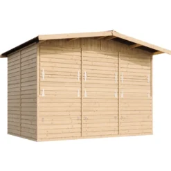 Maison de jardin en bois, étal de marché en bois h232x336x263 cm 6m2 - beige