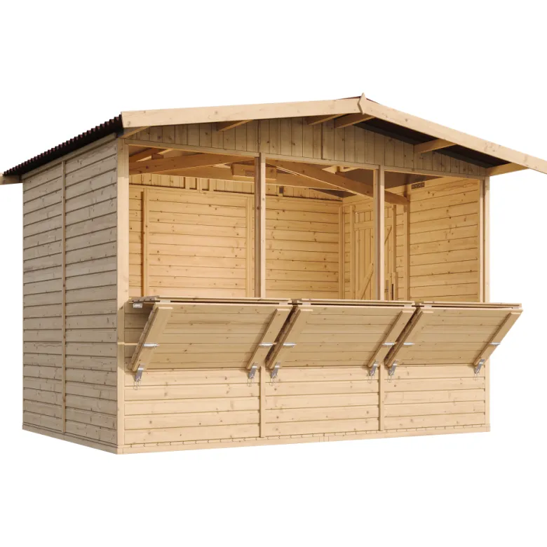 Maison de jardin en bois, étal de marché en bois h232x336x263 cm 6m2 - beige
