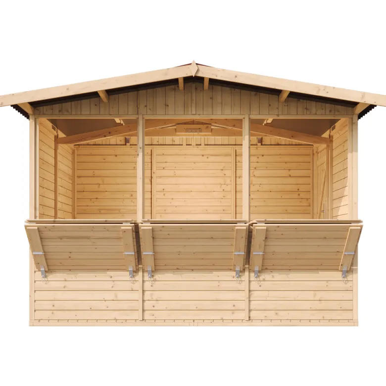 Maison de jardin en bois, étal de marché en bois h232x336x263 cm 6m2 - beige