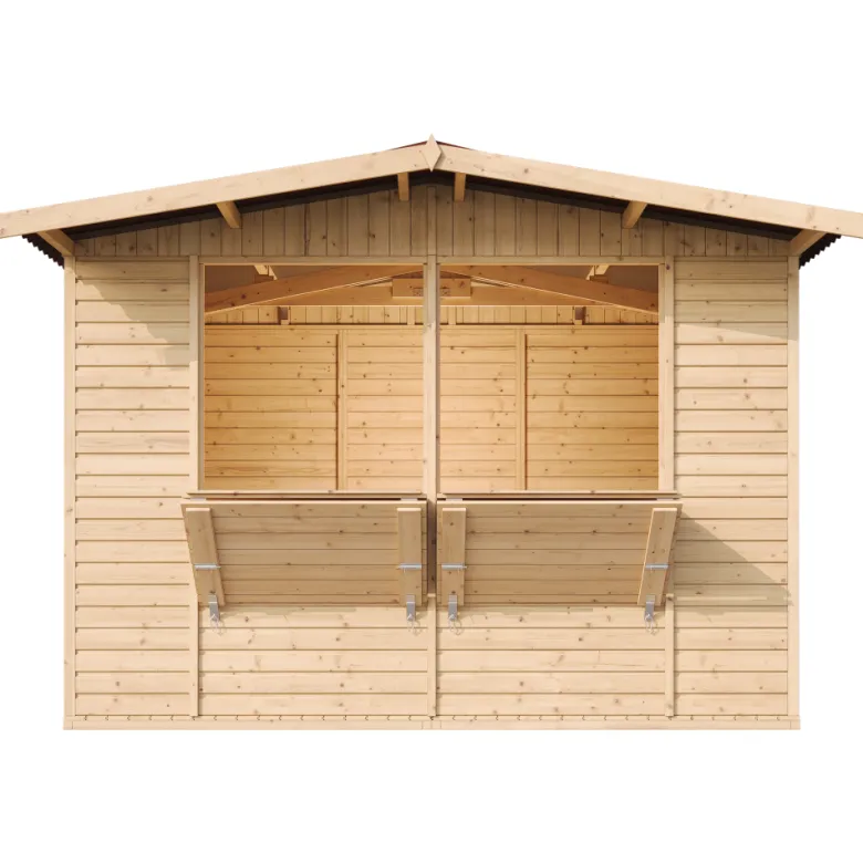 Maison de jardin en bois, étal de marché en bois h232x336x263 cm 6m2 - beige