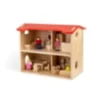 Maison de poupées en bois avec famille