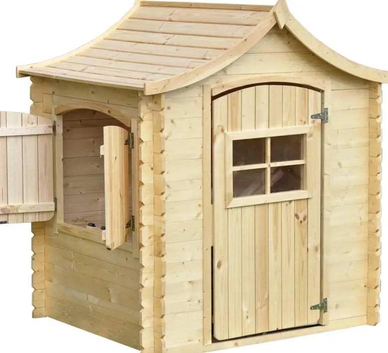 Maison en bois pour enfants avec plancher - 112x146xh152cm-1.1m2