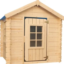 Maison en bois pour enfants -toit bleu- 0.9 m2