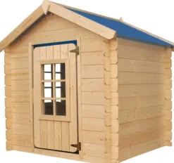 Maison en bois pour enfants -toit bleu- 0.9 m2