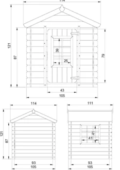 Maison en bois pour enfants -toit bleu- 0.9 m2