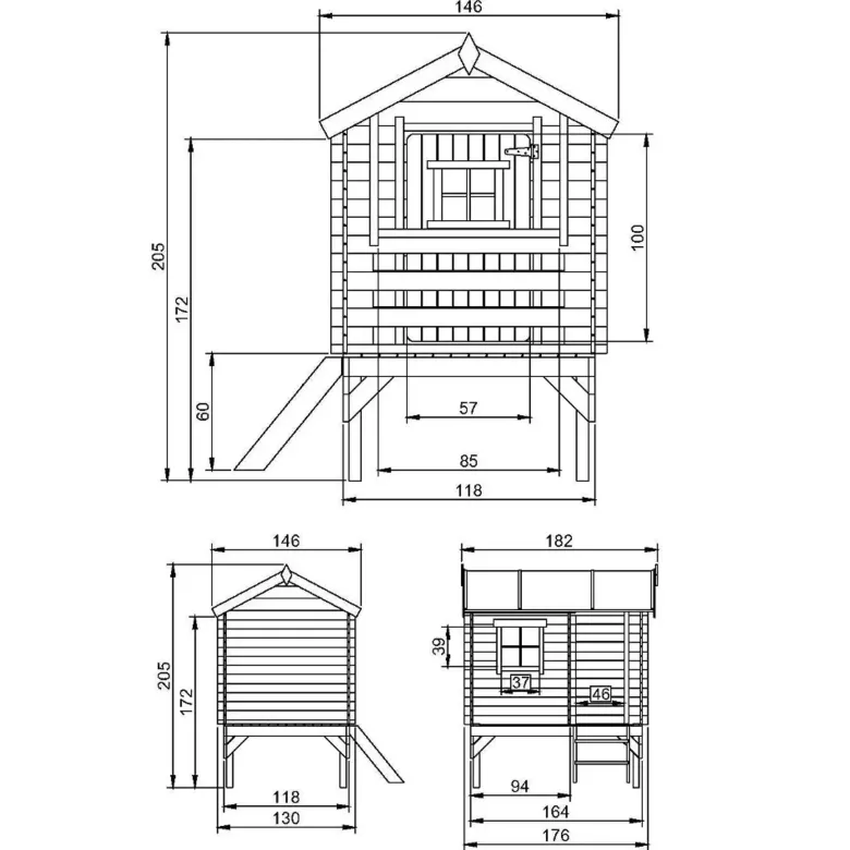 Maison en bois pour enfants - 182x146xh205cm-1.1m2