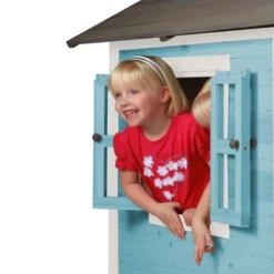 Maisonnette en bois bleue sunny lodge