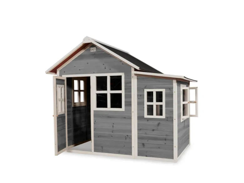 Maisonnette en bois pour enfants loft 150 gris - exit toys