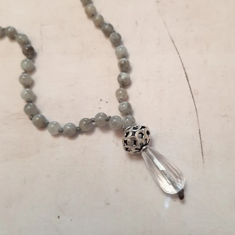 Mala labradorite cristal de roche