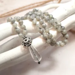 Mala labradorite cristal de roche