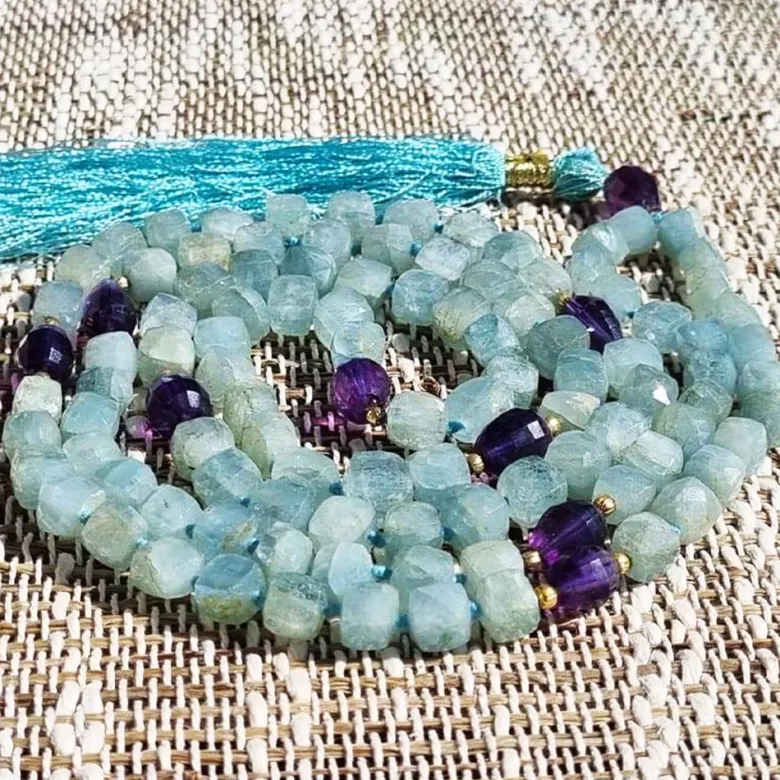 Mala yoga méditation amazonite cubiqueaa
