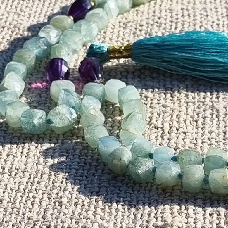 Mala yoga méditation amazonite cubiqueaa