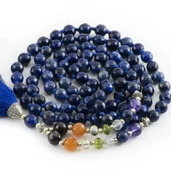 Mala yoga méditation lapislazuli facetté