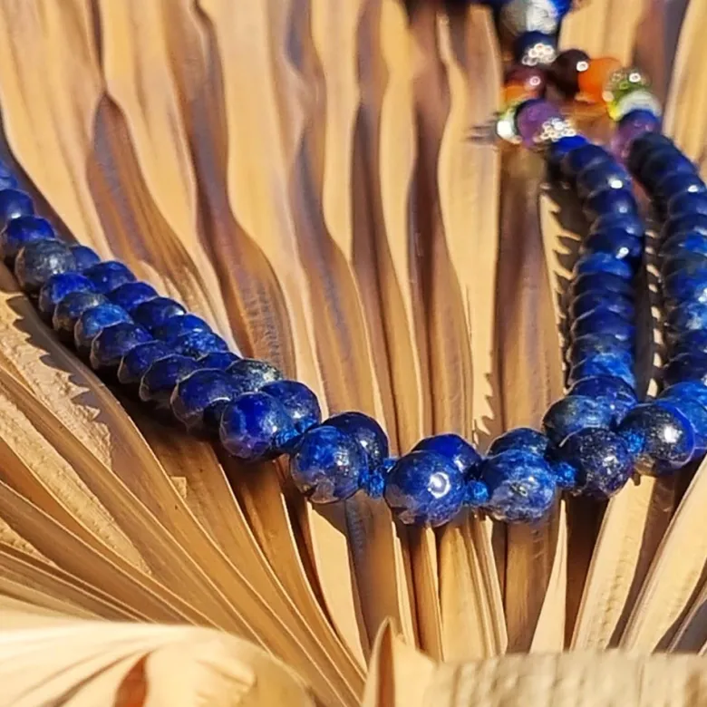 Mala yoga méditation lapislazuli facetté
