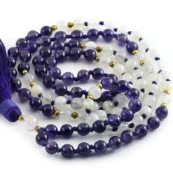 Mala yoga méditation lune-améthyste