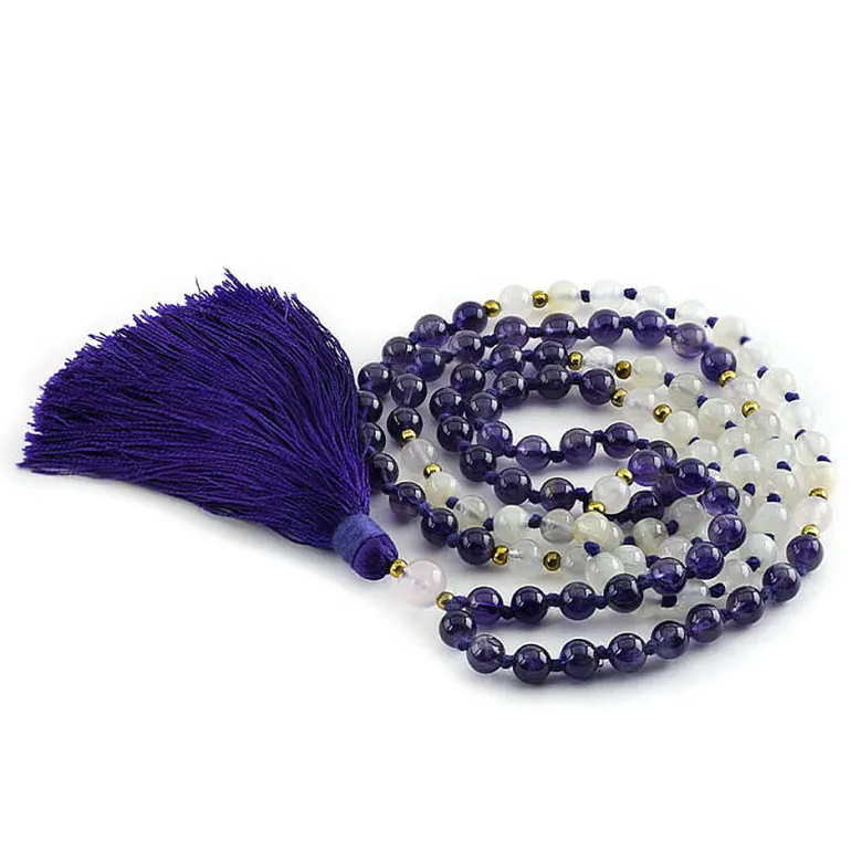 Mala yoga méditation lune-améthyste