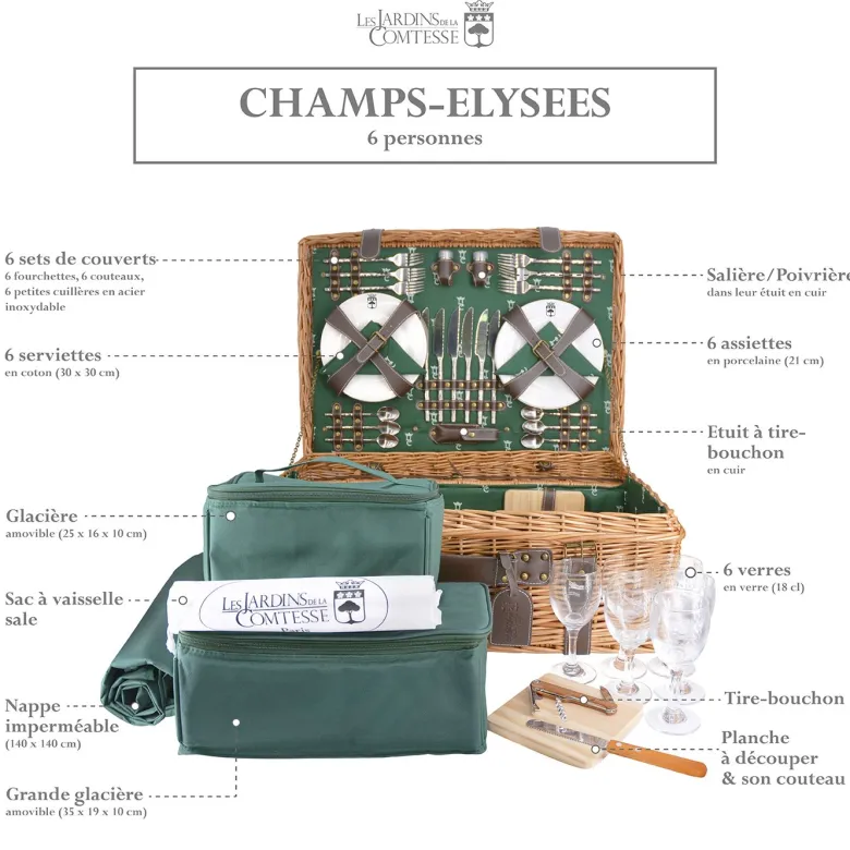 Malle pique-nique champs-elysées 6 pers