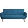 Malmo canapé scandinave convertible 3 places en tissu bleu canard