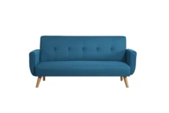 Malmo canapé scandinave convertible 3 places en tissu bleu canard