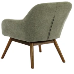 Malmo-fauteuil en bois patiné noyer et tissu trendy sauge
