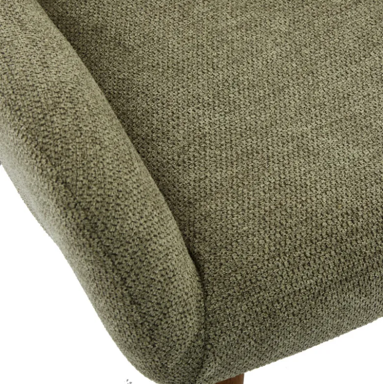 Malmo-fauteuil en bois patiné noyer et tissu trendy sauge