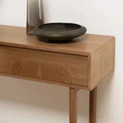 Mario - console couleur naturelle 2 tiroirs décor motif arrondi