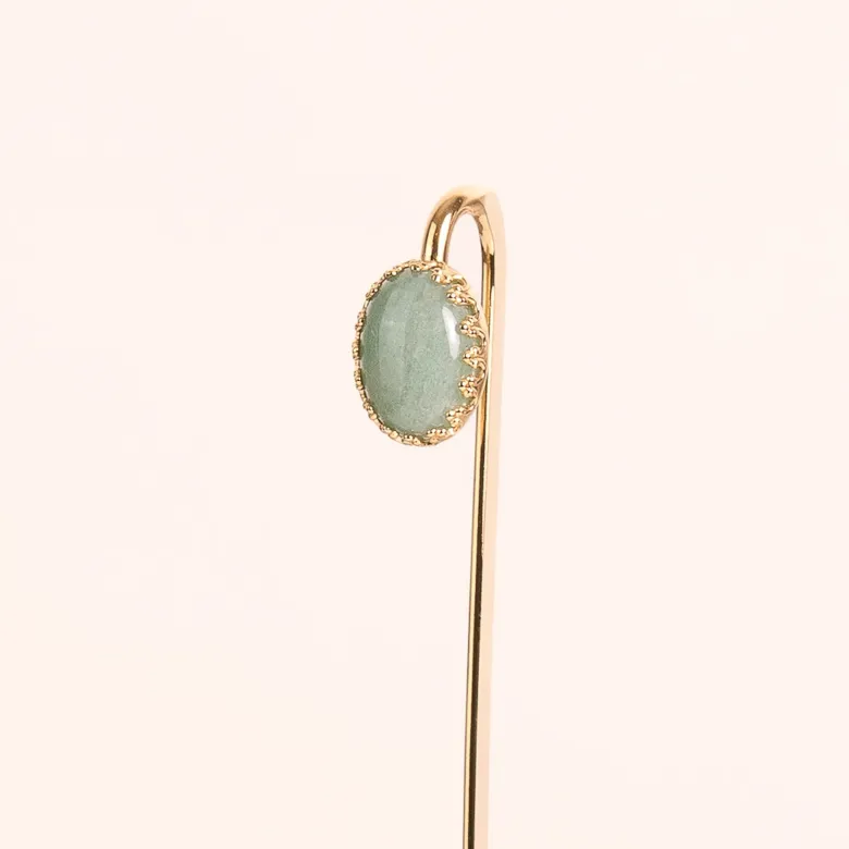 Marque-page doré – aventurine verte