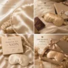 Masque de nuit satin effet soie occultant, doux pour la peau, champagne doré