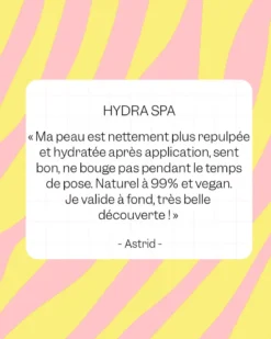 Masque en tissu hydratant pour le visage - hydra spa