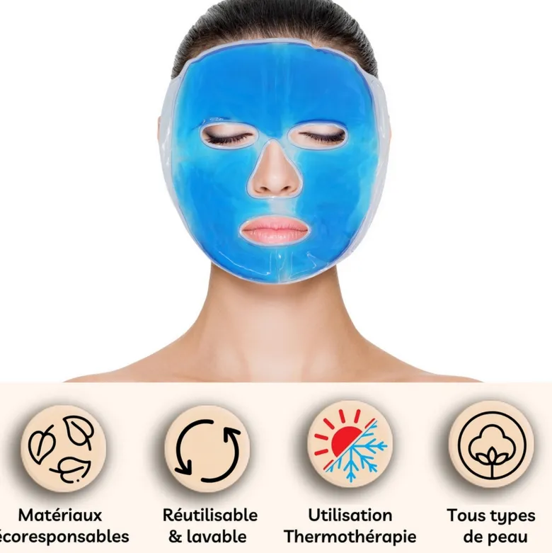 Masque gel soin du visage chaud ou froid
