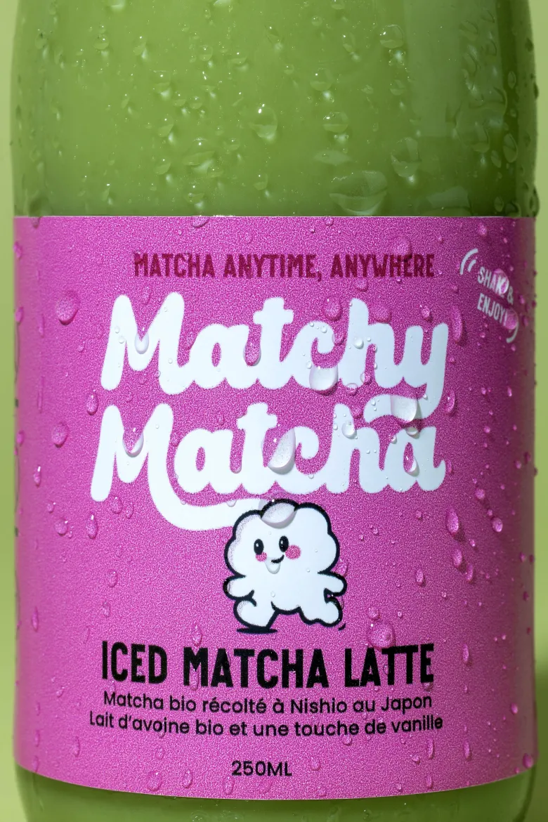 Matcha latte, pack de 6 bouteilles de 250 ml, vegan, fabriqué en france