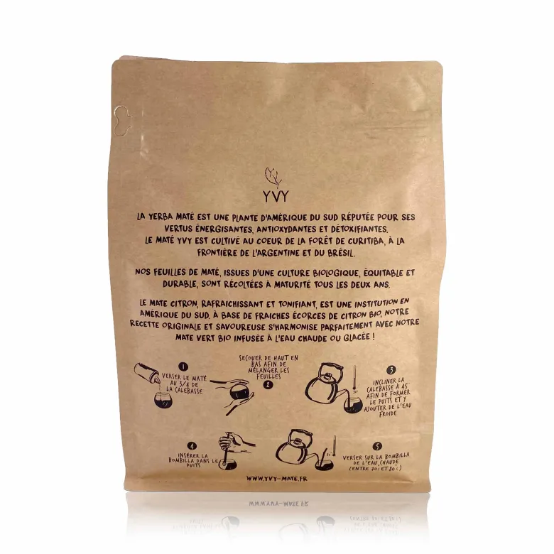 Maté citron bio - eco recharge 500g