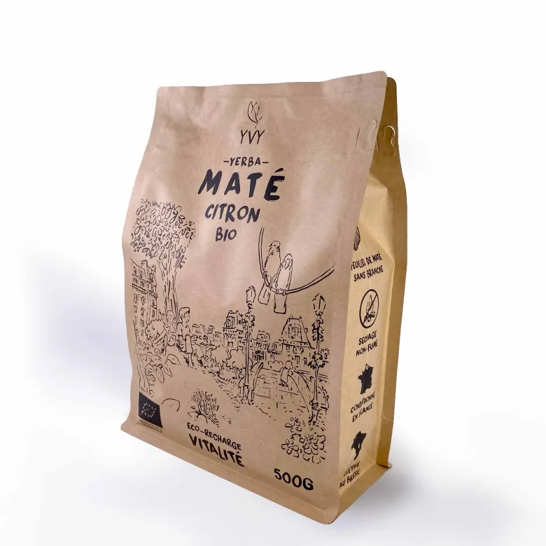 Maté citron bio - eco recharge 500g