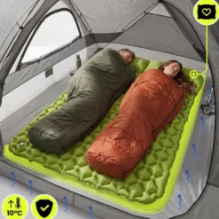 Matelas gonflable 2 places campmat 2 hypermotion ultraléger avec oreillers