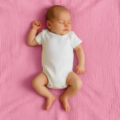 Maxi lange en coton bio rose